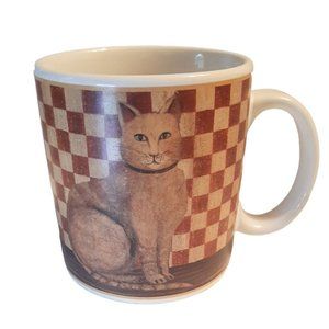 Oneida Country Kitties Blonde Orange Cat Stoneware Coffee Mug Cup